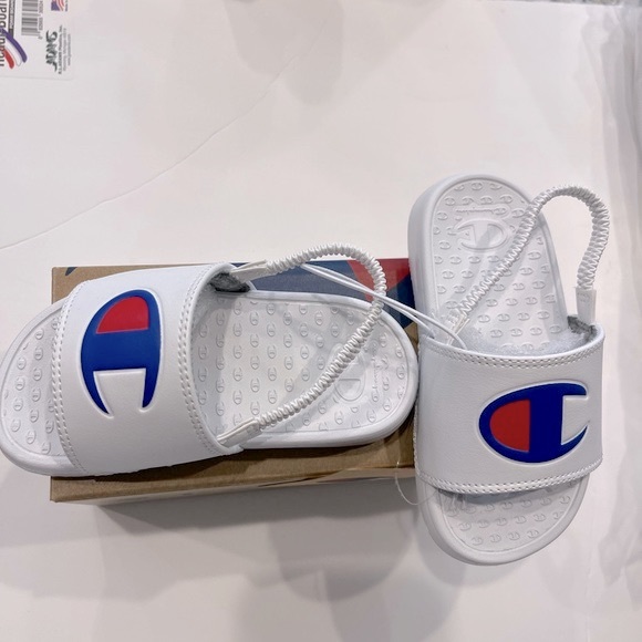 Champion Super Slides Sandal Shoes Logo New In Box Toddler Size 9 - Picture 4 of 8